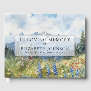 Mountain Floral Celebration of Life Funeral Photo Guest Book