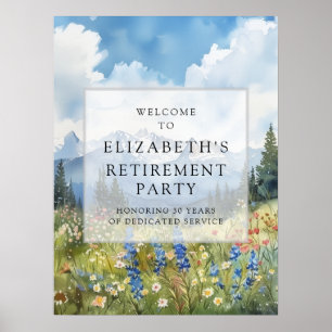 Mountain Floral Retirement Party Welcome Sign