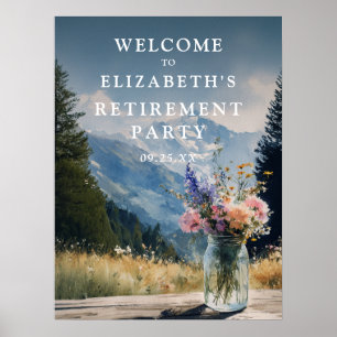 Mountain Floral Retirement Party Welcome Sign