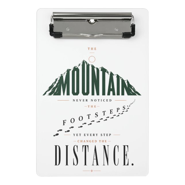 Mountain Footsteps Distance Quote Mini Clipboard (Front)