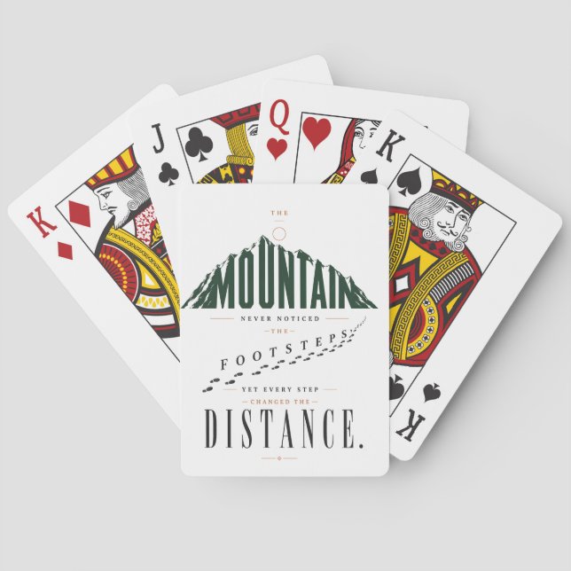 Mountain Footsteps Distance Quote Playing Cards (Back)