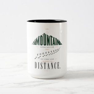 Mountain Footsteps Distance Quote Two-Tone Coffee Mug