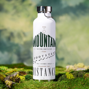 Mountain Footsteps Distance Quote Water Bottle