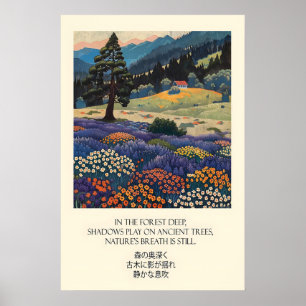 Mountain Forest Art Print Wildflower Meadow