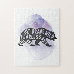 Mountain Forest Bear Lover Silhouette  Jigsaw Puzzle