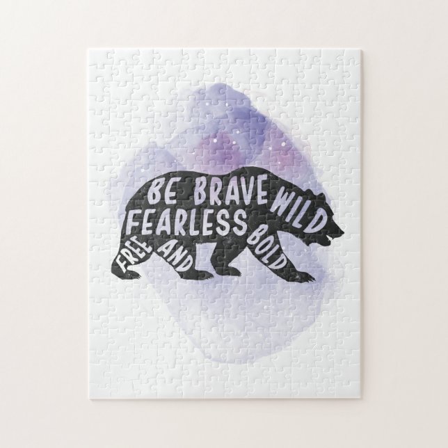 Mountain Forest Bear Lover Silhouette  Jigsaw Puzzle (Vertical)