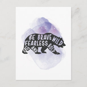 Mountain Forest Bear Lover Silhouette Postcard