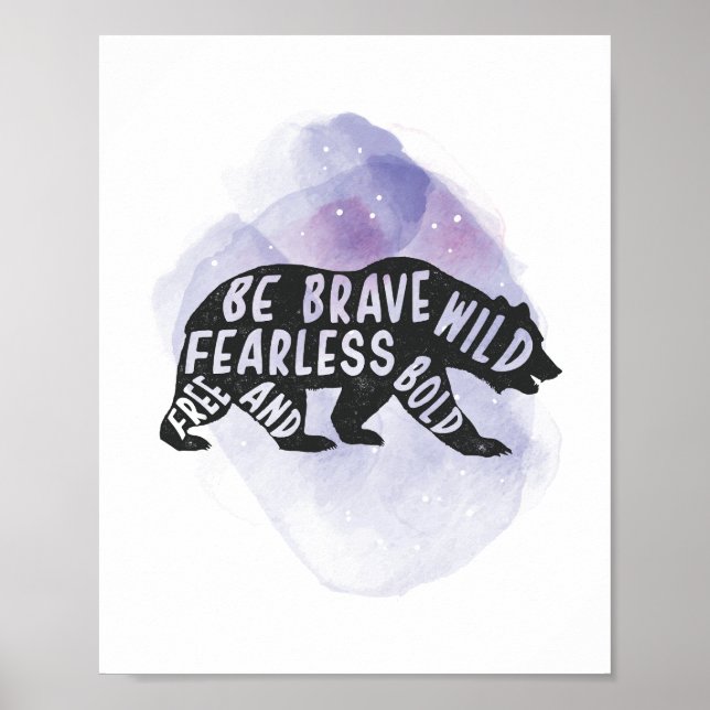 Mountain Forest Bear Lover Silhouette  Poster (Front)