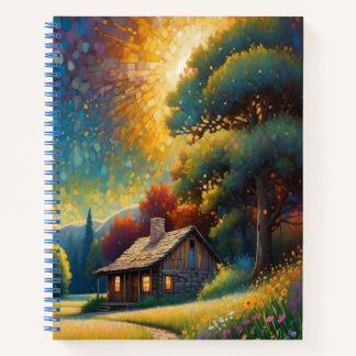 Mountain Forest Cabin Art Notebook