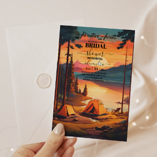 Mountain Forest Elegant Rustic Bridal Shower Invitation