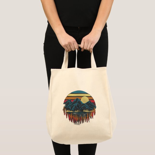 Mountain & Forest Grocery Bag – Natural Landscape (Front (Product))