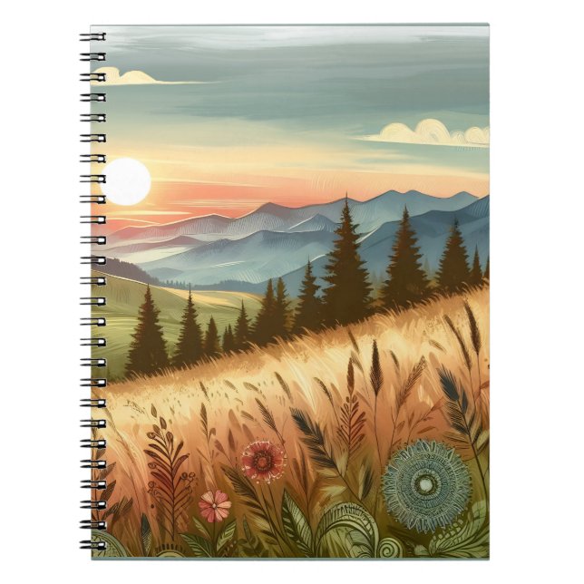 Mountain Forest Hills Country Boho Nature Notebook (Front)