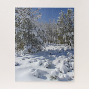Mountain Forest in a Blanket of Snow Jigsaw Puzzle