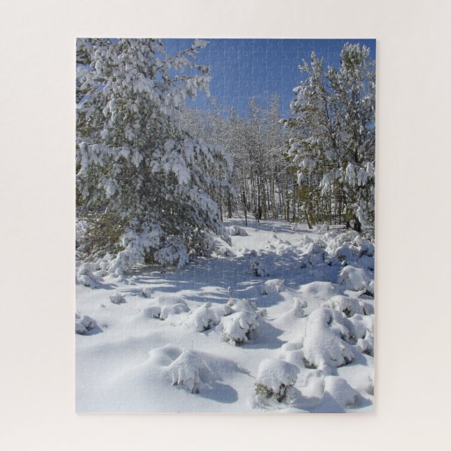 Mountain Forest in a Blanket of Snow Jigsaw Puzzle (Vertical)