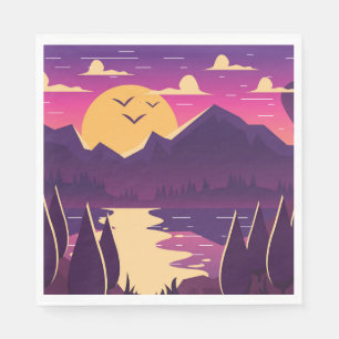Mountain Forest Landscape Napkin