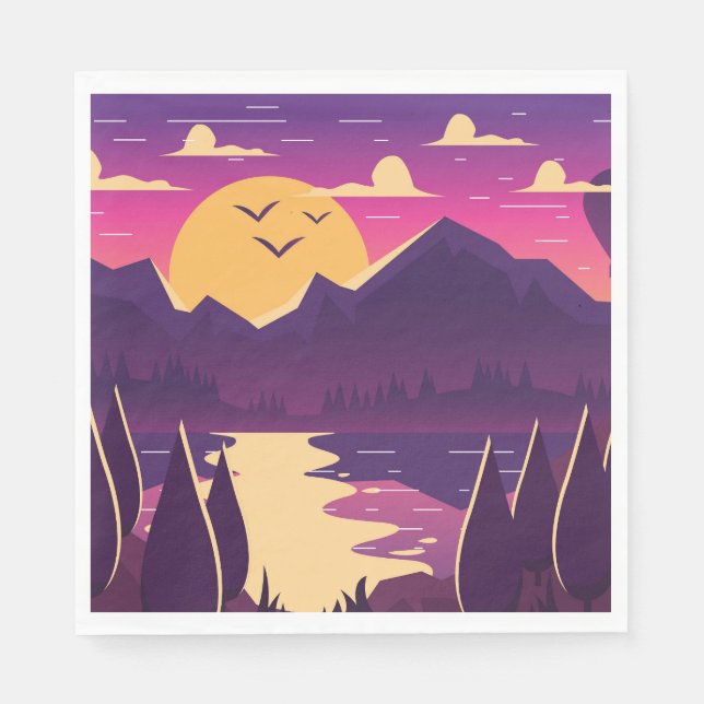 Mountain Forest Landscape Napkin (Front)