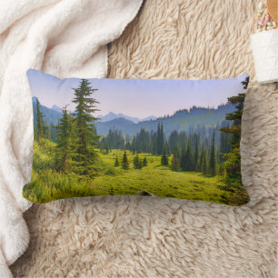 Mountain & Forest Landscape Washington State Lumbar Cushion