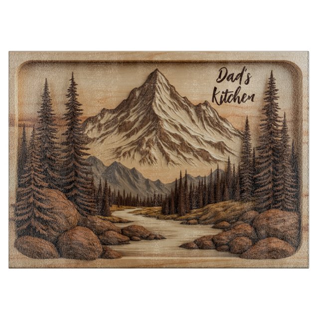 Mountain Forest Personalised Cutting Board (Front)