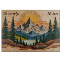 Mountain Forest Personalised Family Glass