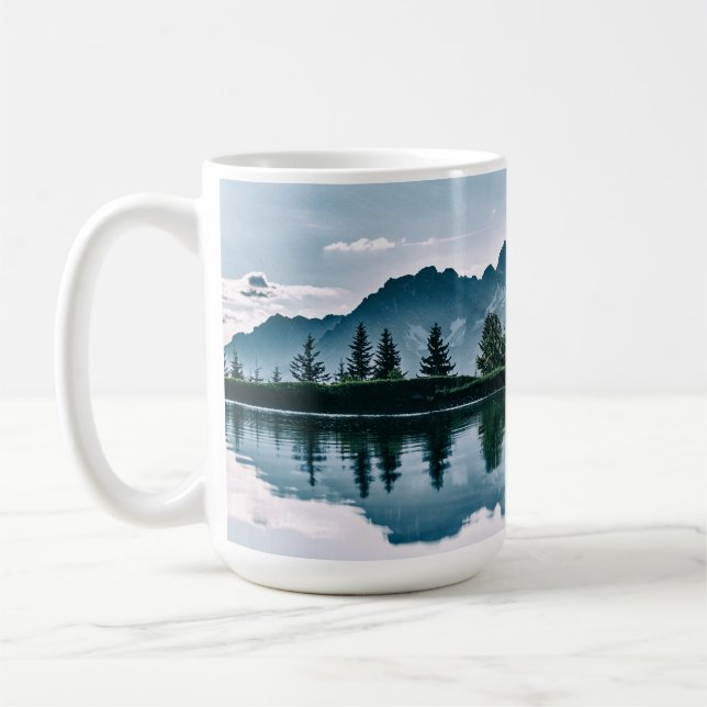 Mountain Forest Reflection Coffee Mug (Left)