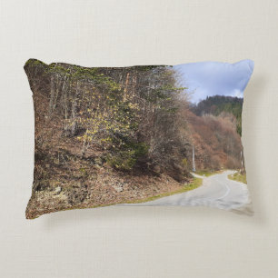 Mountain Forest Road - Wild Nature Romania Decorative Cushion