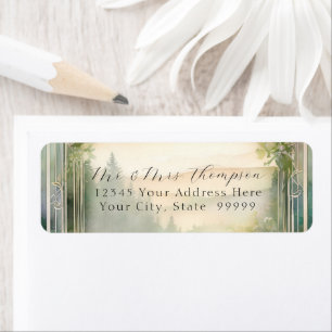 Mountain Forest Summer Meadow Wedding Bridal Return Address Label