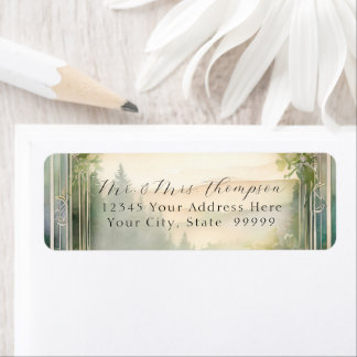 Mountain Forest Summer Meadow Wedding Bridal Return Address Label