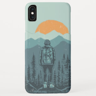 Mountain Forest Sunset Backpack Hiker Woman  iPhone XS Max Case