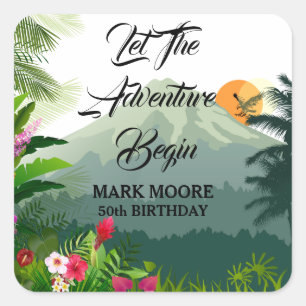 Mountain & Forest Sunset  Square Sticker