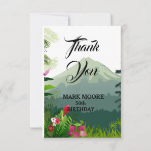 Mountain & Forest Sunset  Thank You Card