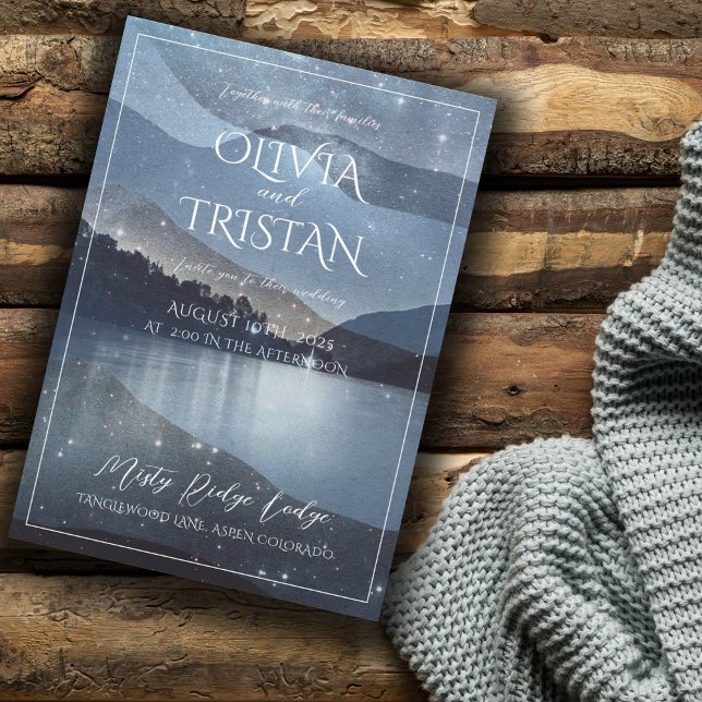 Mountain Forest Watercolor Enchanted Wedding Invitation (Creator Uploaded)