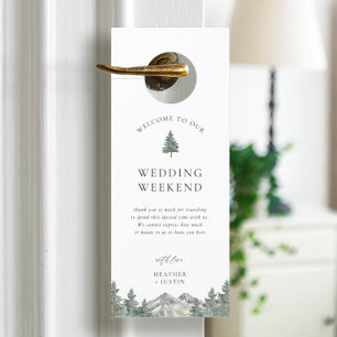 Mountain Forest Wedding Hotel Door Hanger