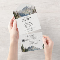 Mountain Forest Wedding Qr code Rsvp