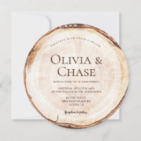 Mountain Forest Wedding Woodcut slice Rustic