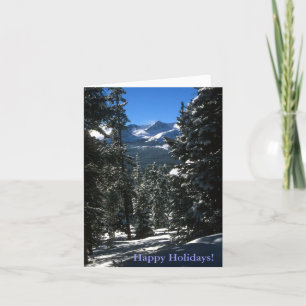 Mountain Forest Winter Scene Holiday Card