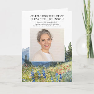 Mountain Funeral Memorial Order Of Service Folded  Program