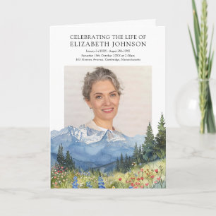 Mountain Funeral Memorial Order Of Service Folded  Program