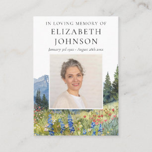 Mountain Funeral Memorial Prayer Poem Photo Cards