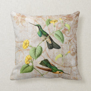 Mountain Gem Hummingbird Vintage Grunge Pillow