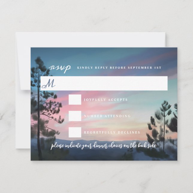 Mountain Getaway Wedding RSVP Card (Front)