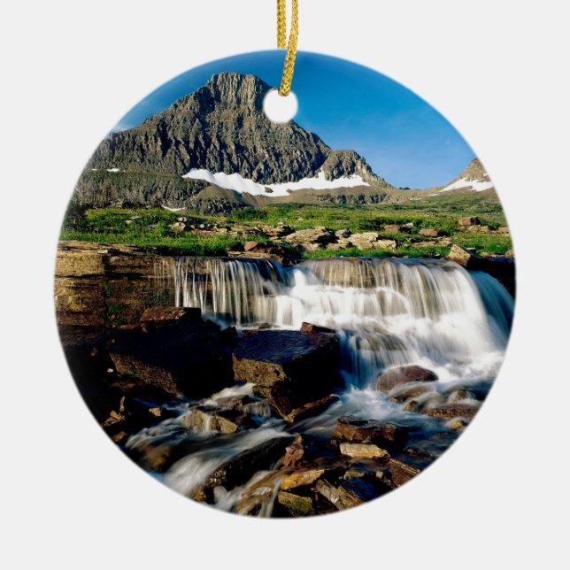 Mountain Glacier Park Montana Ceramic Tree Decoration (Front)