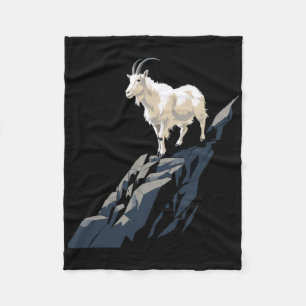 Mountain Goat Animal Rock Climbing Mountain Goat D Fleece Blanket