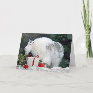 Mountain Goat at Christmastime - 5x7 Blank Card
