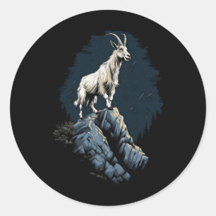 Mountain Goat Climbing Animal Mountaineering _2 Classic Round Sticker