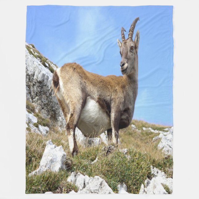 Mountain Goat Fleece Blanket (Front)