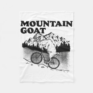 Mountain Goat Funny Mountain Biking Goat Biker Vin Fleece Blanket