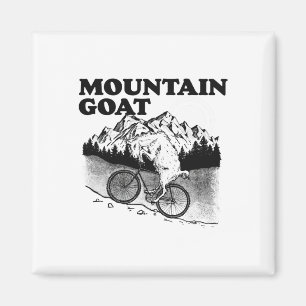 Mountain Goat Funny Mountain Biking Goat Biker Vin Magnet