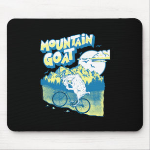 Mountain Goat Funny Mountain Biking Goat Biker Vin Mouse Pad