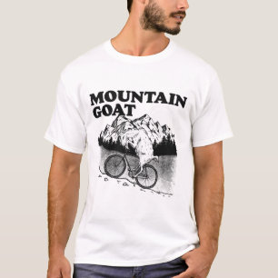 Mountain Goat Funny Mountain Biking Goat Biker Vin T-Shirt