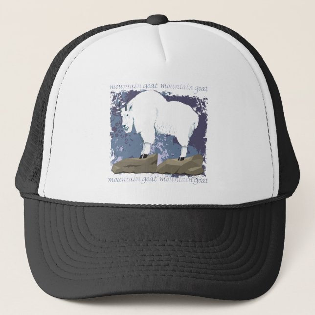 Mountain Goat Grunge Trucker Hat (Front)